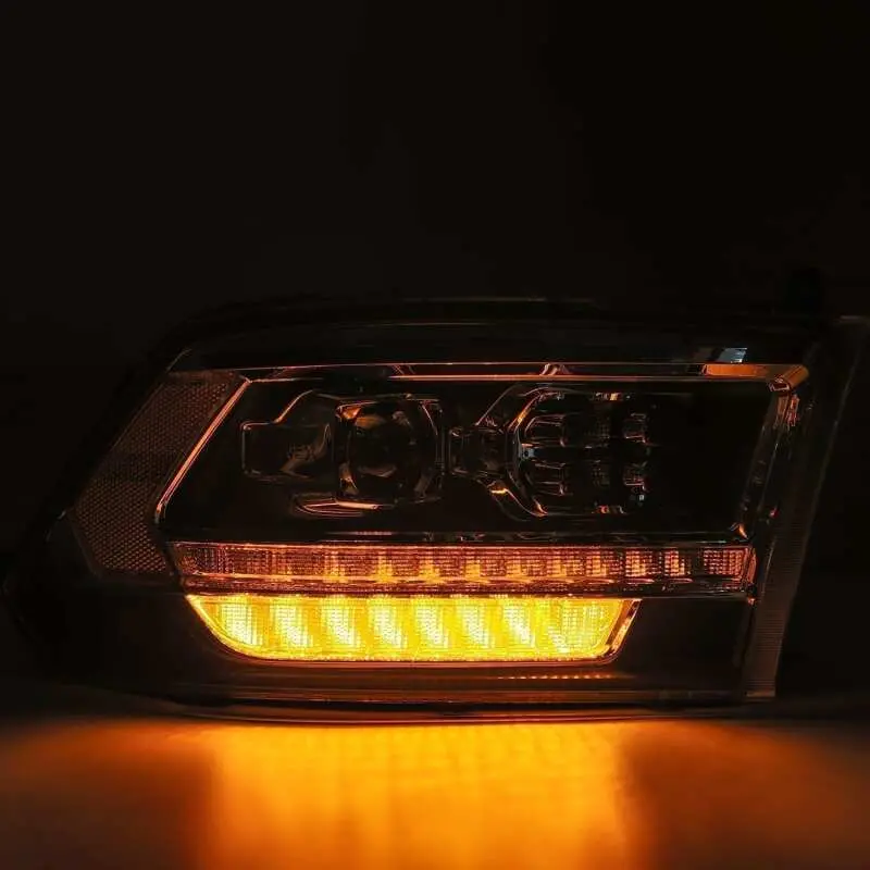 Alpharex 09-18 Dodge Ram 2500 Luxx Led Proj Headlights Plank Style Black W/Activ Light/Drl 2