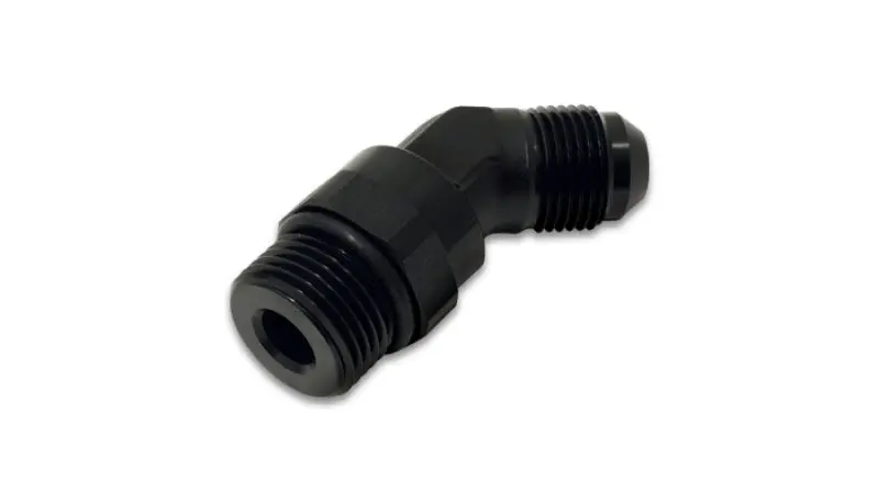 Vibrant -8An Male To Male -8An Straight Cut 45 Degree Adapter Fitting - Anodized Black 1