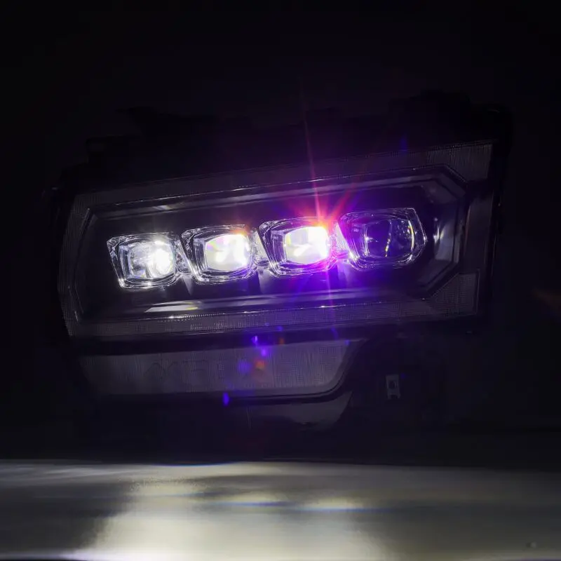 Alpharex 19-21 Ram 2500 Nova Led Proj Headlights Plank Style Black W/Activ Light/Seq Signal/Drl 2