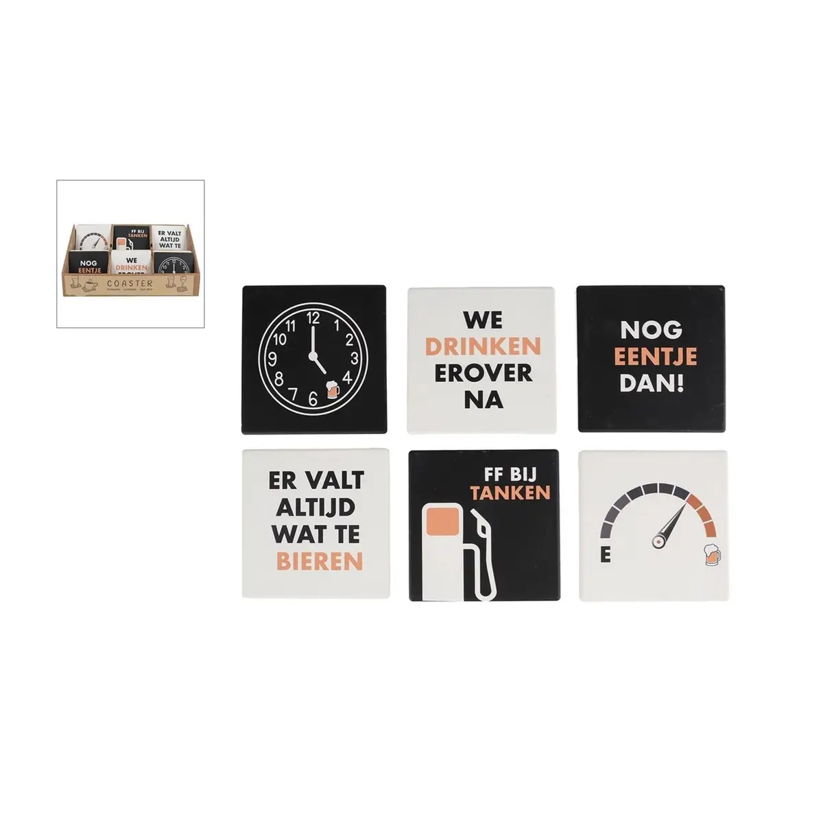 Onderzetters Bier M Tekst 6Ass Aardewerk 1