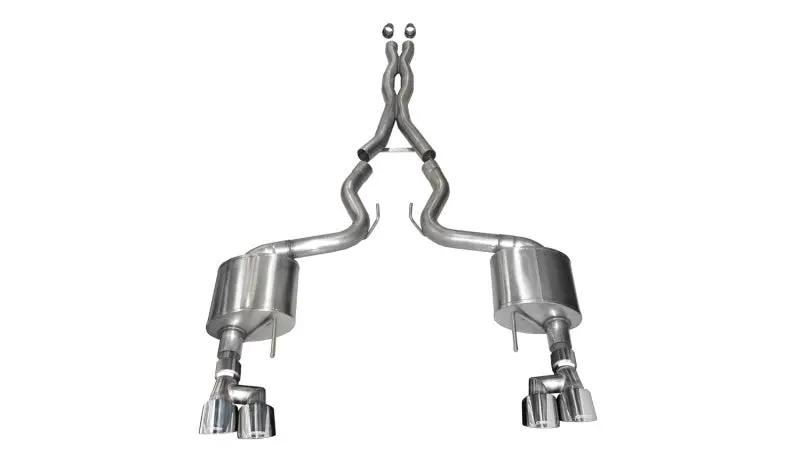 Corsa 2018-2023 Ford Mustang 5.0L 3In Sport Cat-Back Dual Rear Exit 4In Polished Pro-Series Tips 1
