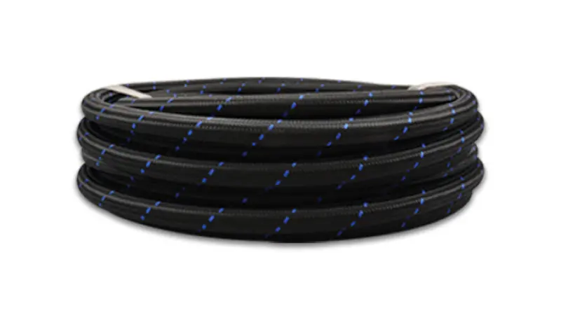 Vibrant -8 An Two-Tone Black/Blue Nylon Braided Flex Hose (10 Foot Roll) 1