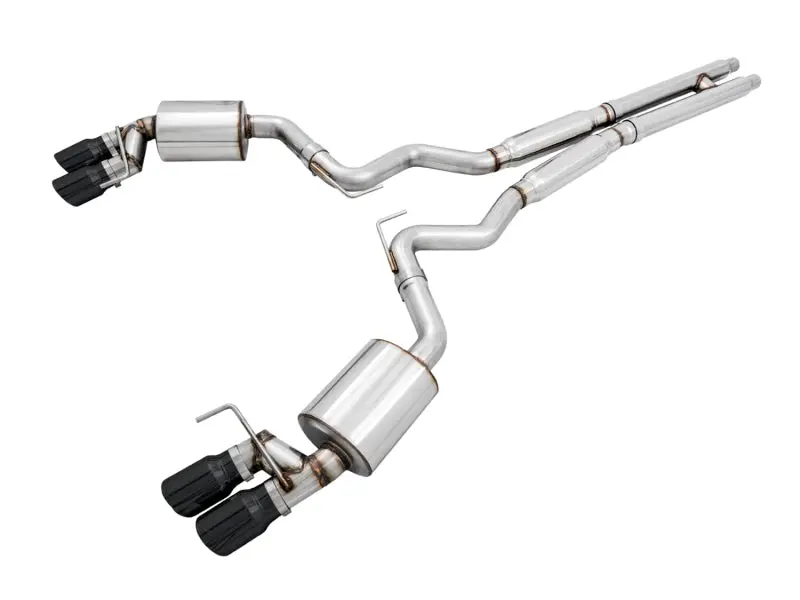 Awe Tuning 2018+ Ford Mustang Gt (S550) Cat-Back Exhaust - Touring Edition (Quad Diamond Black Tips) 1