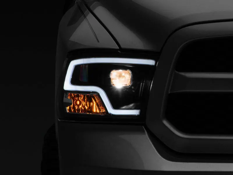 Raxiom 09-18 Ram 1500 Led Halo Projector Headlights- Black Housing (Clear Lens) 1