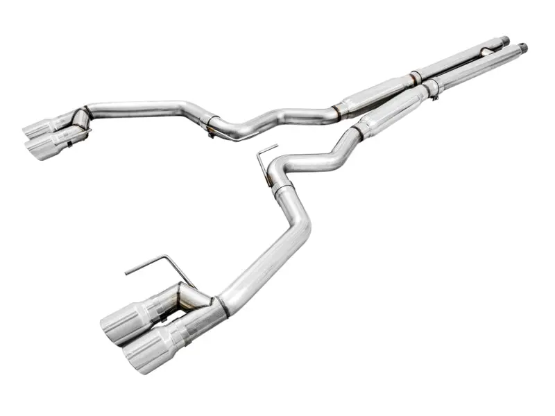 Awe Tuning 2018+ Ford Mustang Gt (S550) Cat-Back Exhaust - Track Edition (Quad Chrome Silver Tips) 1