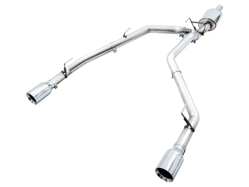 Awe Tuning 09-18 Ram 1500 5.7L (W/O Cutout) 0Fg Dual Rear Exit Cat-Back Exhaust - Chrome Silver Tips 1
