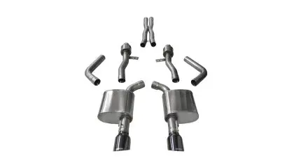 Corsa 2015-2023 Dodge Charger Srt / Scat Pack / R/T 6.4L Black Sport Cat-Back Exhaust 1