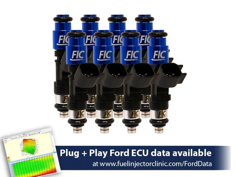 1000Cc Fic Fuel Injector Clinic Injector Set For Mustang Gt (2005+)/Gt350 (2015-2016)/ Boss 302 (2012-2013)/Cobra (1999-2004)(High-Z) (Is403-1000H) 1