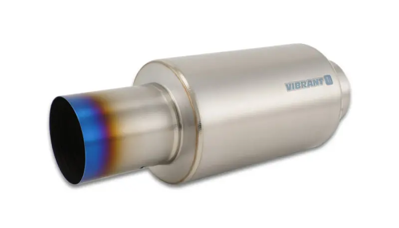Vibrant Titanium Muffler W/Straight Cut Burnt Tip 4In Inlet / 4In Outlet 1