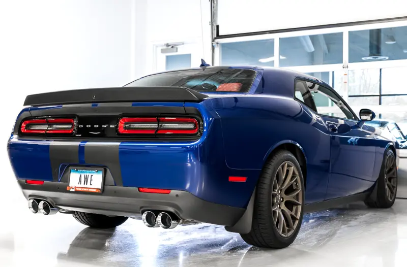 Awe Tuning 2017+ Challenger 5.7 Touring Edition Exhaust - Non-Resonated - Diamond Black Quad Tips 2