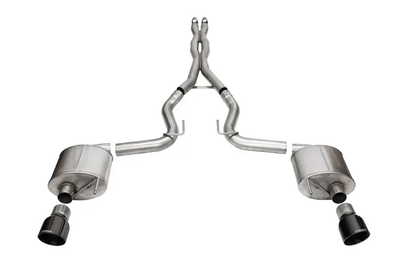 Corsa 24+ Ford Mustanggt Sport Cat-Back Ex.Sys 3.0In Dual Rear Exit W/4.5In Blk Pvd Pro Series Tips 1