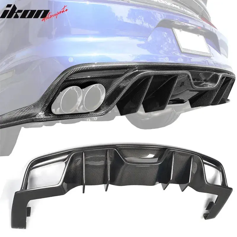 2015-2017 Ford Mustang S550 Jc Style Rear Bumper Diffuser Carbon Fiber 1