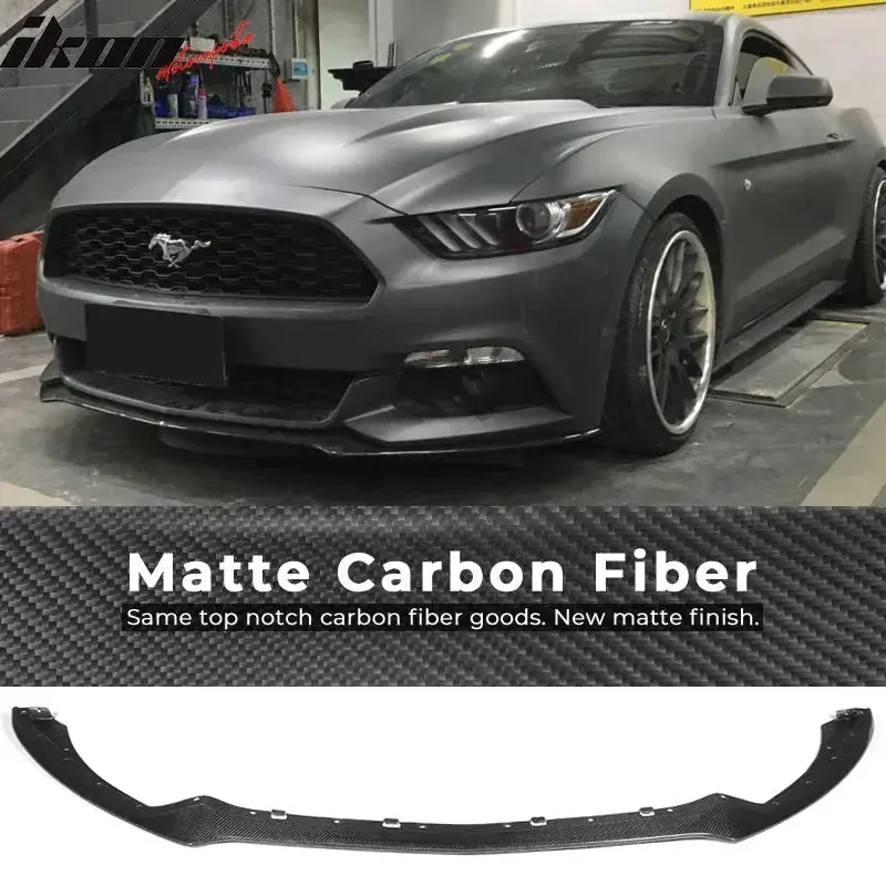 2015-2017 Ford Mustang Coupe Oe Style Front Bumper Lip Carbon Fiber 2