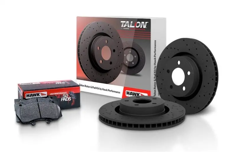 Hawk Talon 2014 Jeep Grand Cherokee Srt Drilled And Slotted Front Brake Rotor & Pads Set 2