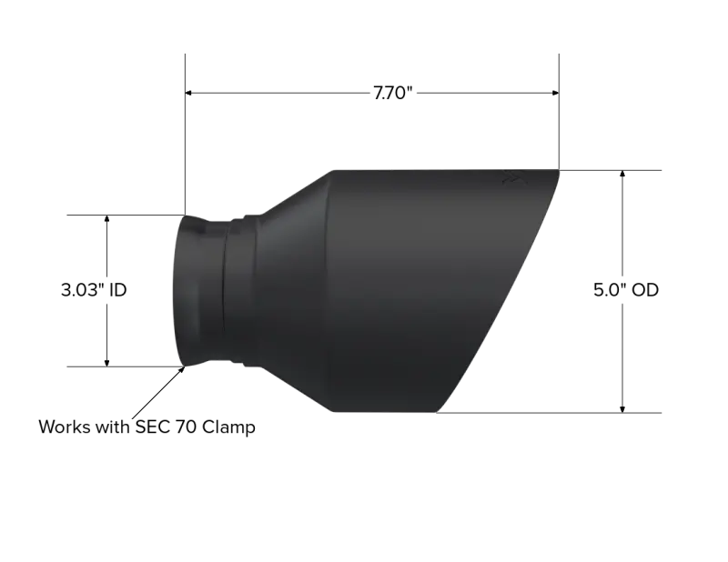 Mbrp 15-23 Dodge Charger 5.7L/6.2L/6.4L T304 3In Id / 5In Od Out / 8In Length Angle Cut Black Tip 2