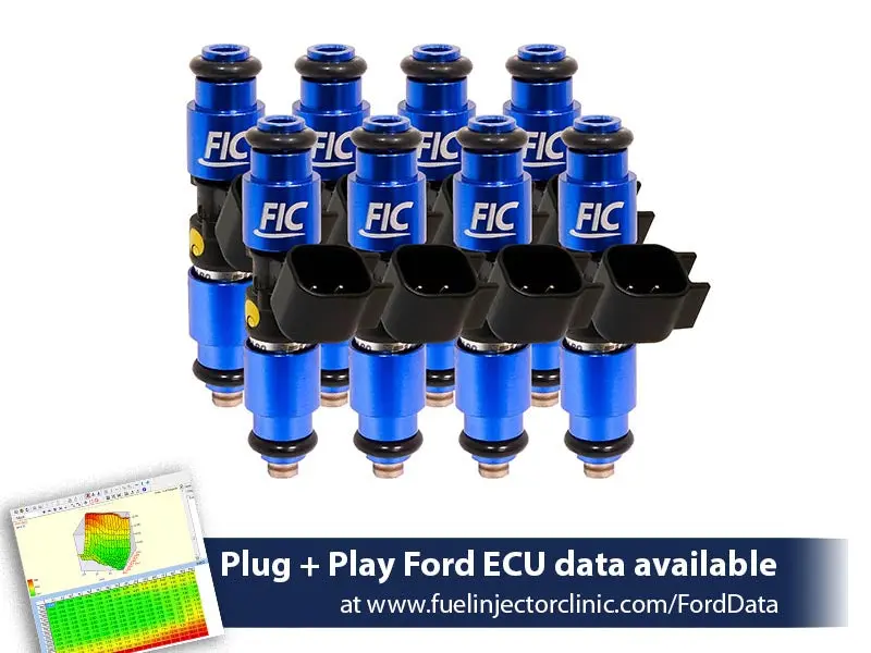 1440Cc Fic Fuel Injector Clinic Injector Set For Mustang Gt (2005+)/Gt350 (2015-2016)/ Boss 302 (2012-2013)/Cobra (1999-2004)  (High-Z) (Is403-1440H) 1