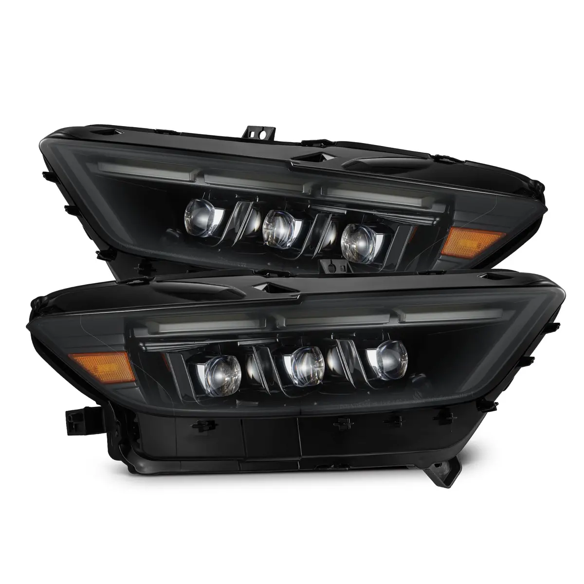 Alpharex 15-17 Ford Mustang/18-20 Mustang Shelby Gt350/Gt500 Mk Ii Nova-Series Led Projector Headlights Alpha-Black 1