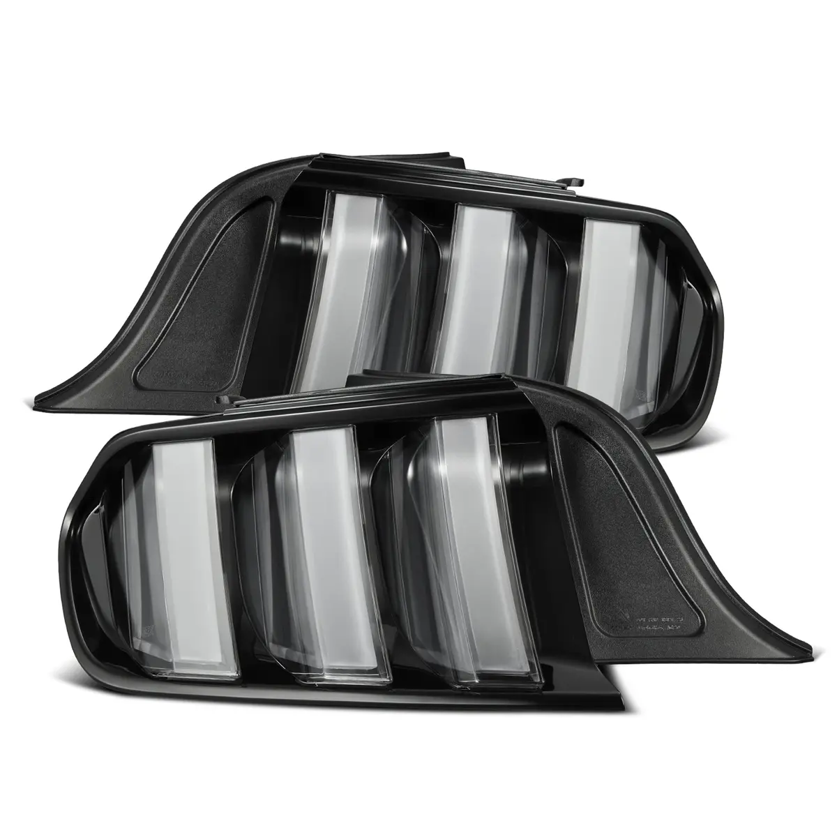 Alpharex 15-23 Ford Mustang Nova-Series Prismatic Led Tail Lights Black-Clear 1