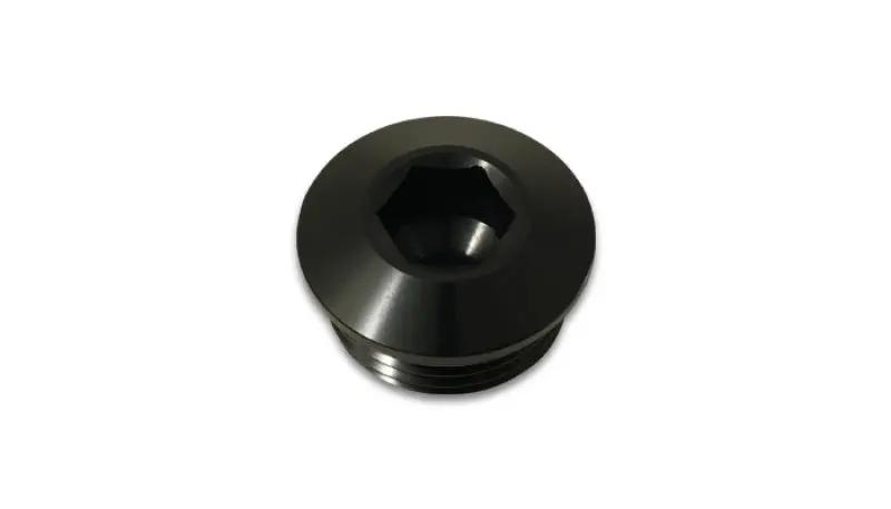 Vibrant Aluminum -8An Orb Slimline Port Plug W/O-Ring - Anodized Black 1