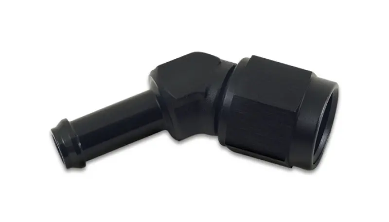 Vibrant -8An To 1/2In Hose Barb 45 Degree Adapter - Anodized Black 1