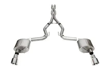 Corsa 2024 Ford Mustang Gt Xtreme Cat-Back Exhaust Sys. 3.0In Dual Rear Exit W/4.5In Pro Series Tips (Options) 1
