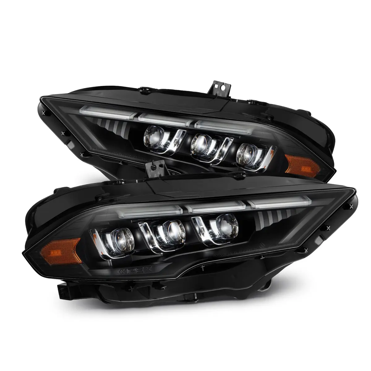Alpharex 18-23 Ford Mustang Mk Ii Nova-Series Led Projector Headlights Black 1