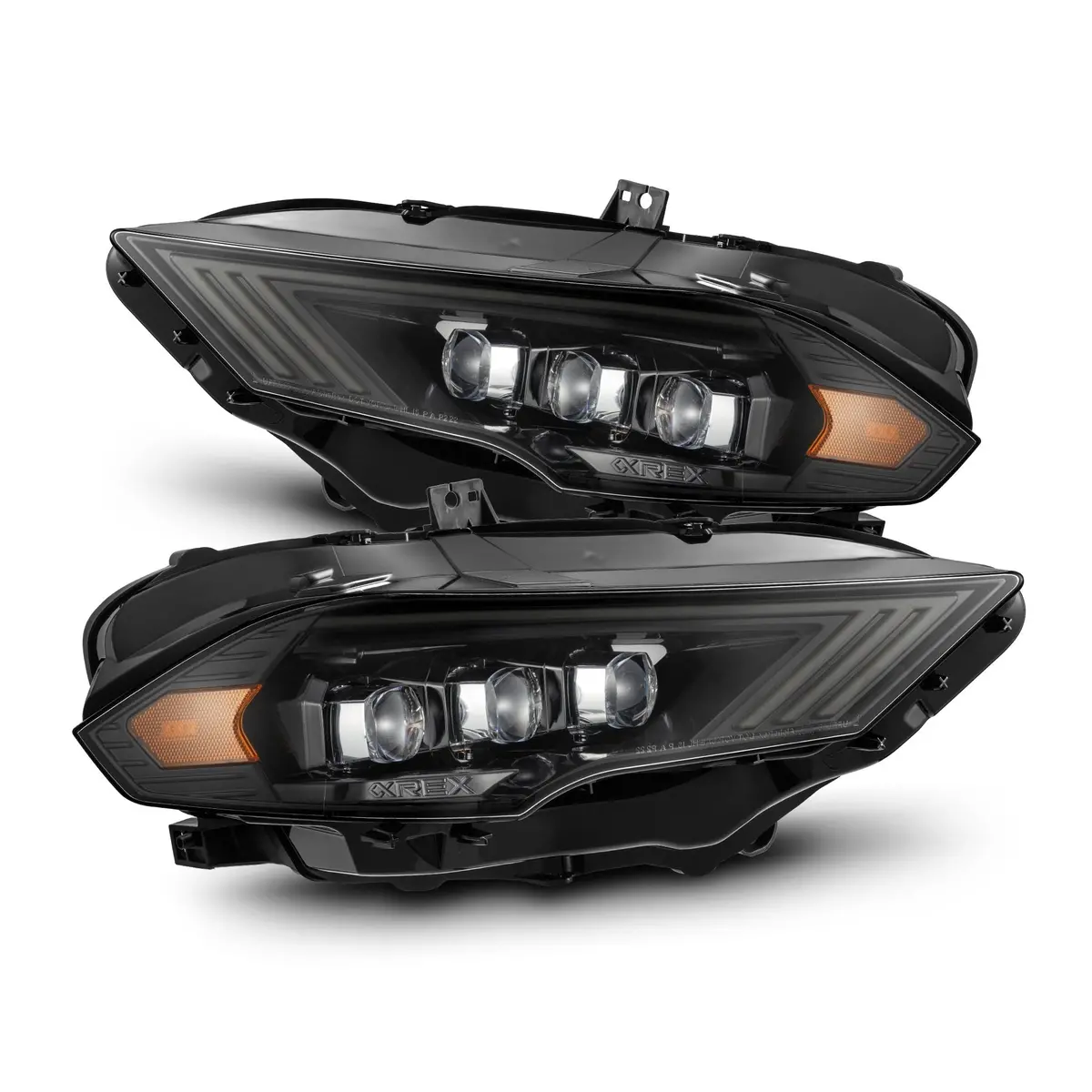 Alpharex 18-23 Ford Mustang Nova-Series Led Projector Headlights Alpha-Black 1