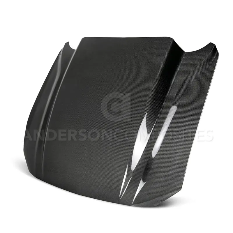 Anderson Composites 2018 Ford Mustang Double Sided Type-Cj 4In Carbon Fiber Cowl Hood 1