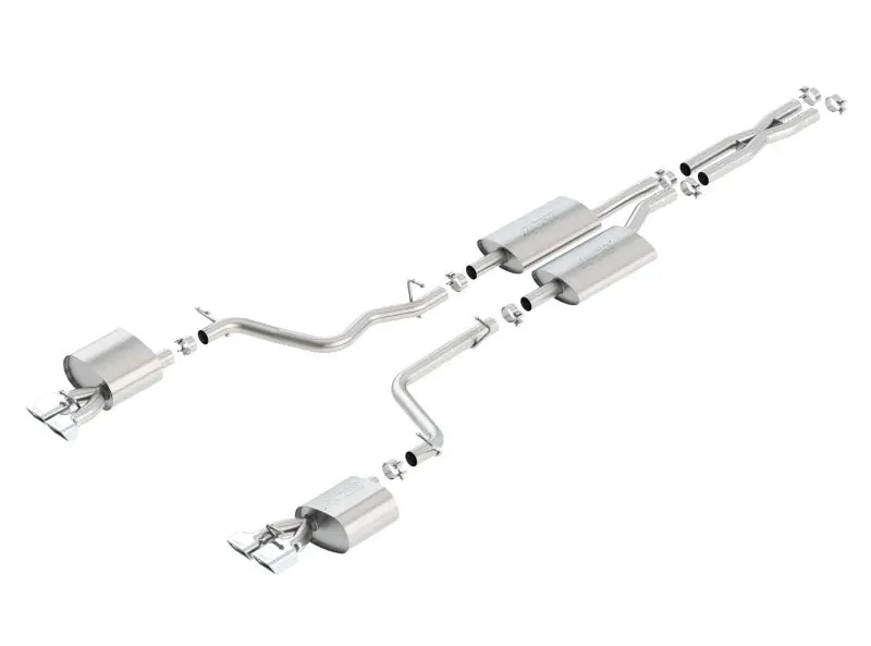 Borla 11-14 Dodge Challenger 3.6L At/Mt Rwd 2Dr Single Split Rear Exit Rectangle Tip Catback Exhaust 1