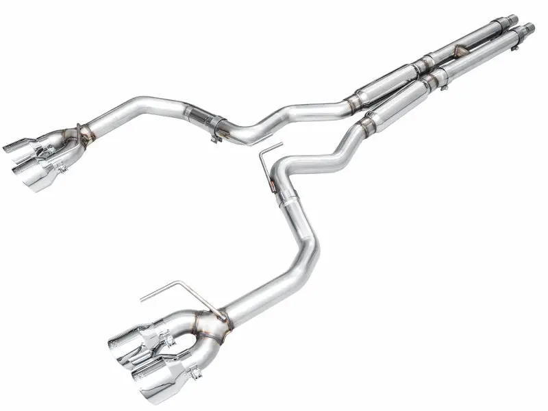 Awe 2024 Ford Mustang Gt Fastback S650 Rwd Track Edition Catback Exhaust W/ Quad Chrome Silver Tips 1