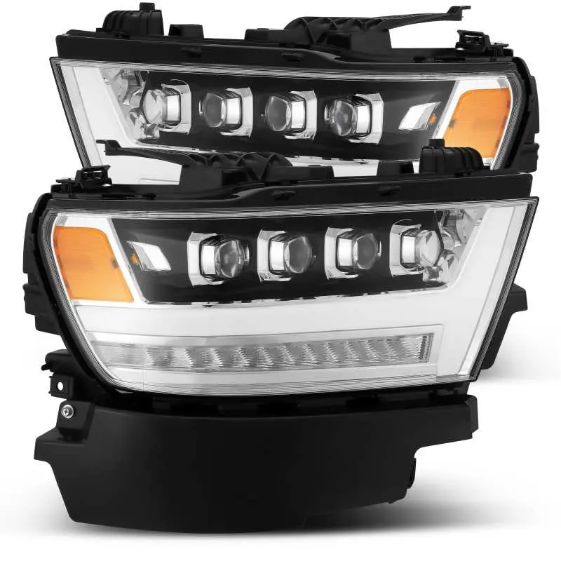 Alpharex 19-20 Ram 1500Hd Nova Led Proj Headlights Plank Style Chrome W/Activ Light/Seq Signal/Drl 1