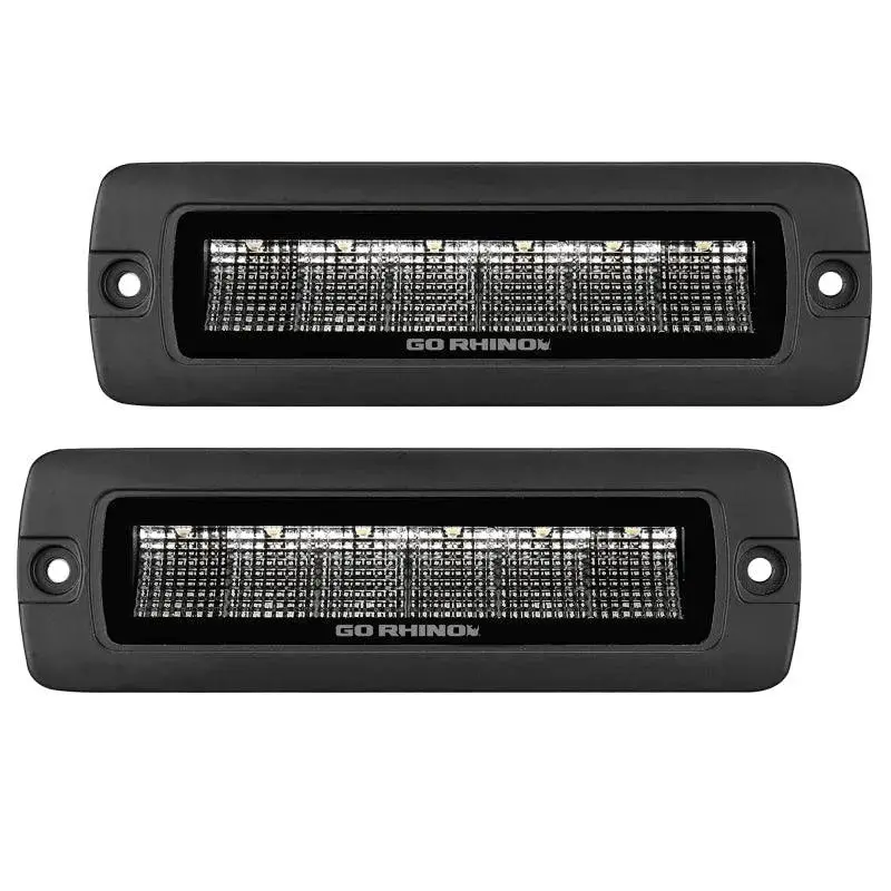 Go Rhino Xplor Blackout Series Sixline Led Flood Light Kit (Flush Mount) - Blk (Pair) 1