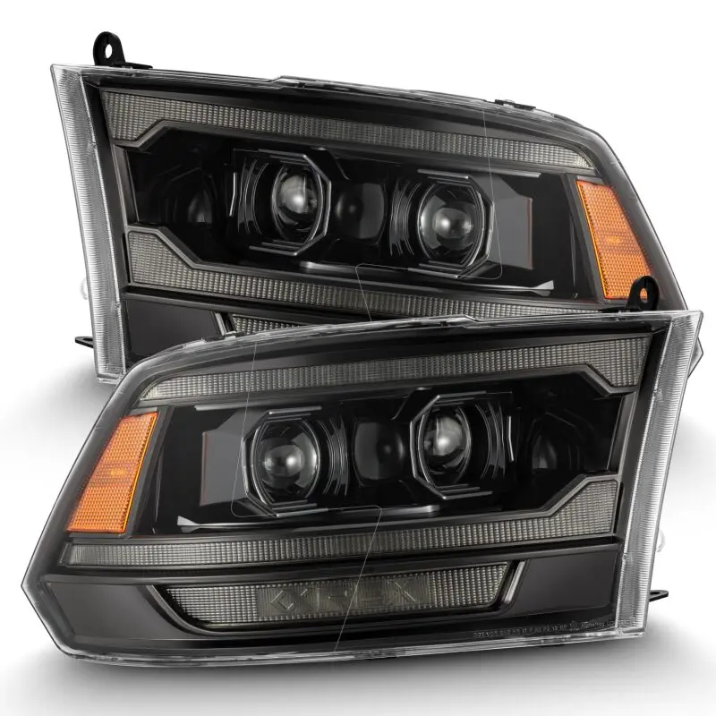Alpharex 09-18 Ram 1500 Pro-Series Proj Headlights Alpha-Black W/Sequential Signal & Top/Middle Drl 1