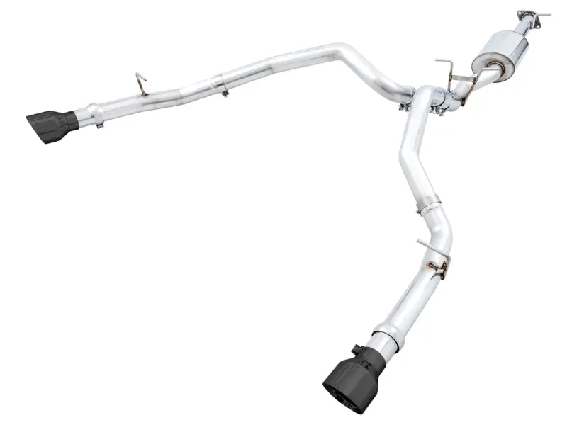 Awe Tuning 19-21 Ram 1500 5.7L (W/Cutouts) 0Fg Dual Rear Exit Cat-Back Exhaust - Diamond Black Tips 1