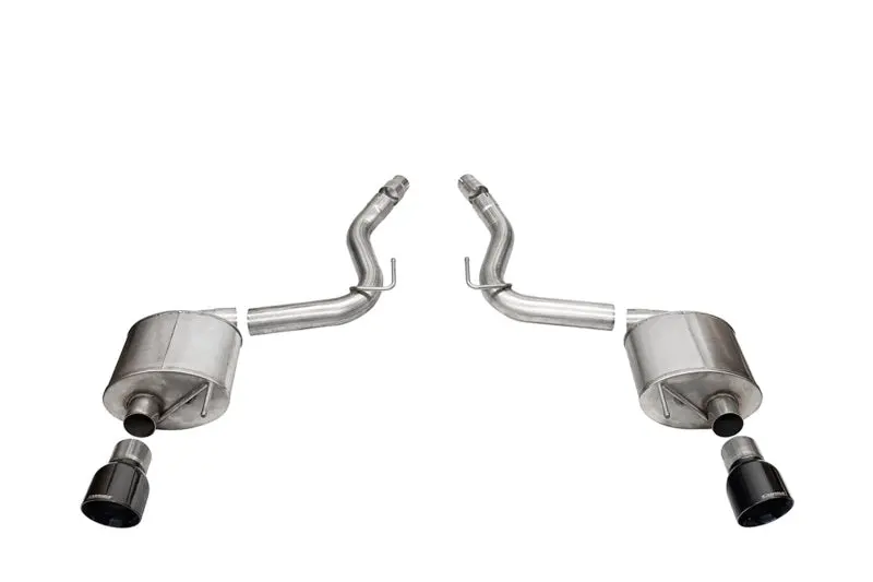 Corsa 24+ Ford Mustang Gt Touring Axle-Back Dual Rear Exit With 4.5In Pro Series Black Pvd Tips 1