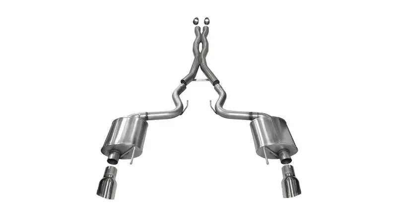 Corsa 2015-2017 Ford Mustang Gt 5.0 3In Cat Back Exhaust Polish Dual Tips (Sport) 1