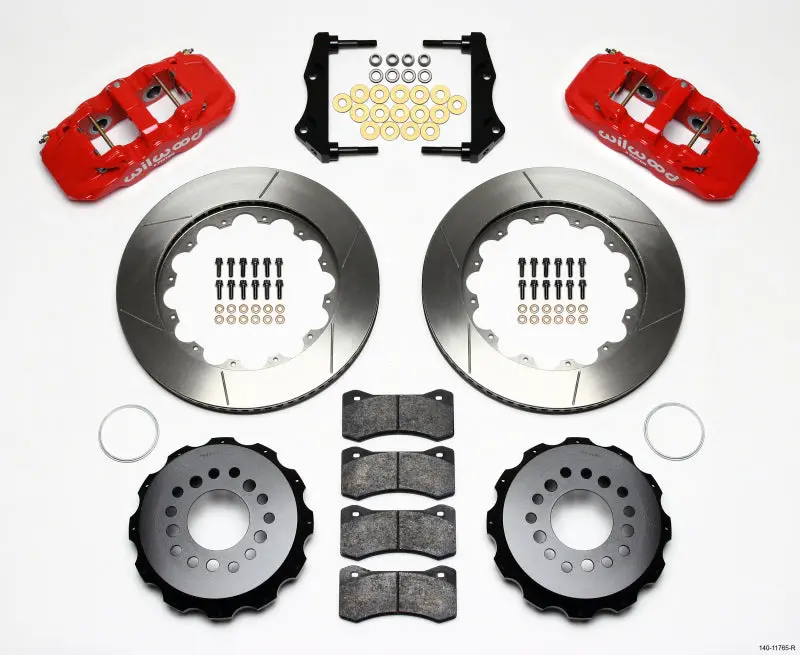 Wilwood Aero4 Rear Kit 14.25In Red 2006-10 Magnum/Challenger/Charger/300C 1