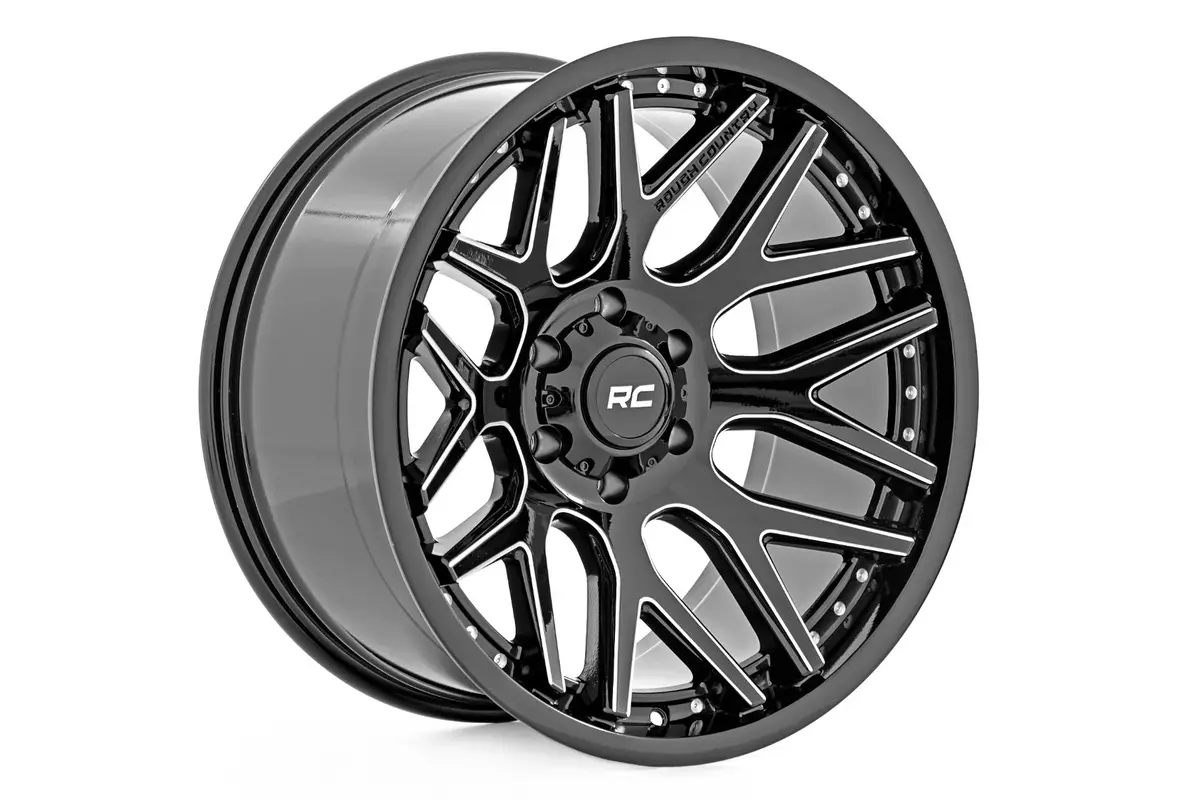 Rough Country 95 Series Wheel Gloss Black W/ Machine 1