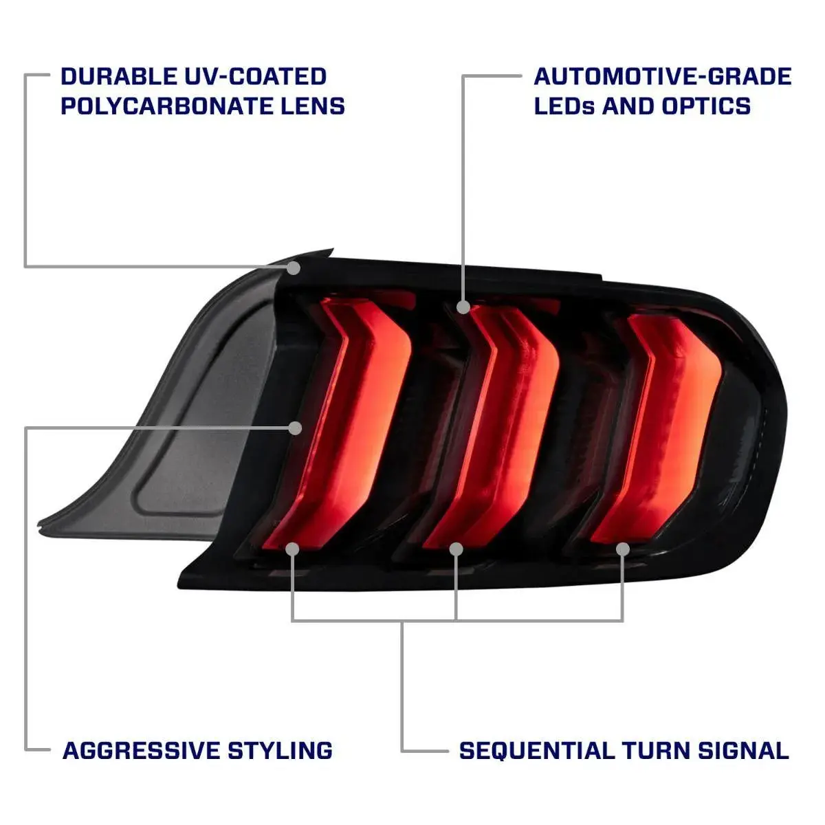 2015-2023 Ford Mustang Led Taillights Red, Clear, Or Smoked Lens Pair Form Lighting - Fl0006 Fl0007 Fl0008 3