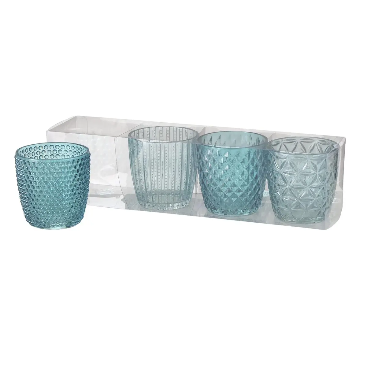 Boltze Home Theelichthouder Set A 4St Ø7xh7cm Blauw 1
