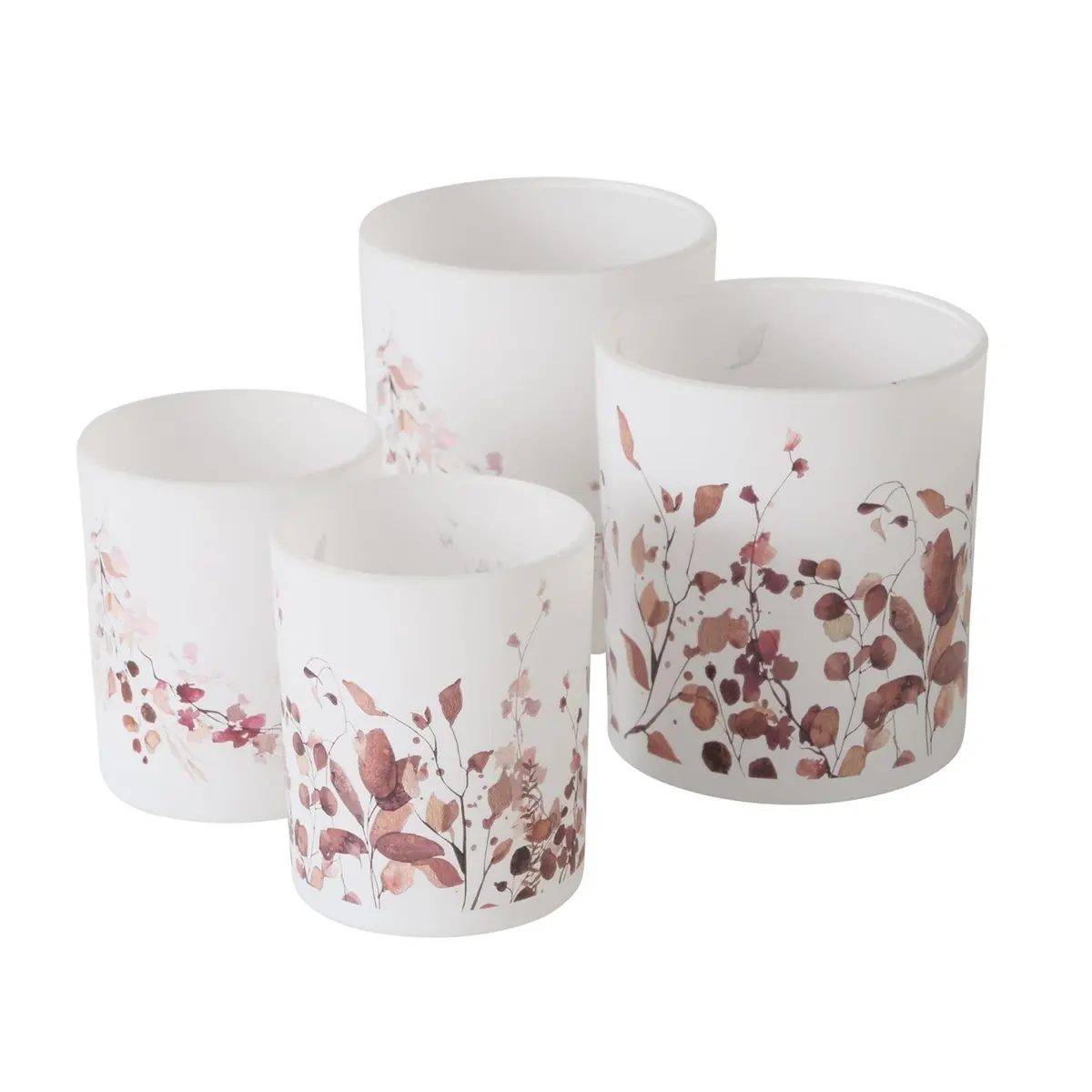 Boltze Home Theelichthouder Glas Met Blad Set A 2 1