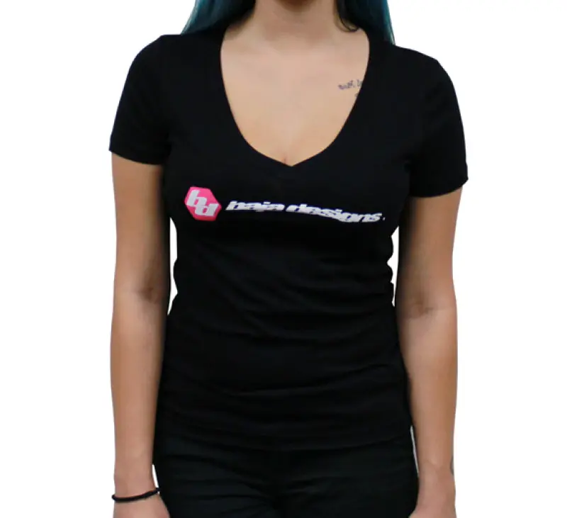 Baja Designs Black Ladies V Neck T Shirt - Small 1