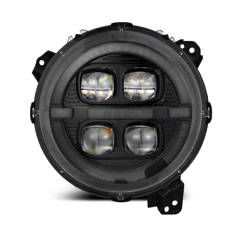 Alpharex 18-23 Jeep Wrangler Jl/Gladiator Jt Led Proj Headlights Alpha-Blk W/ Activ Light/Seq Signal 1