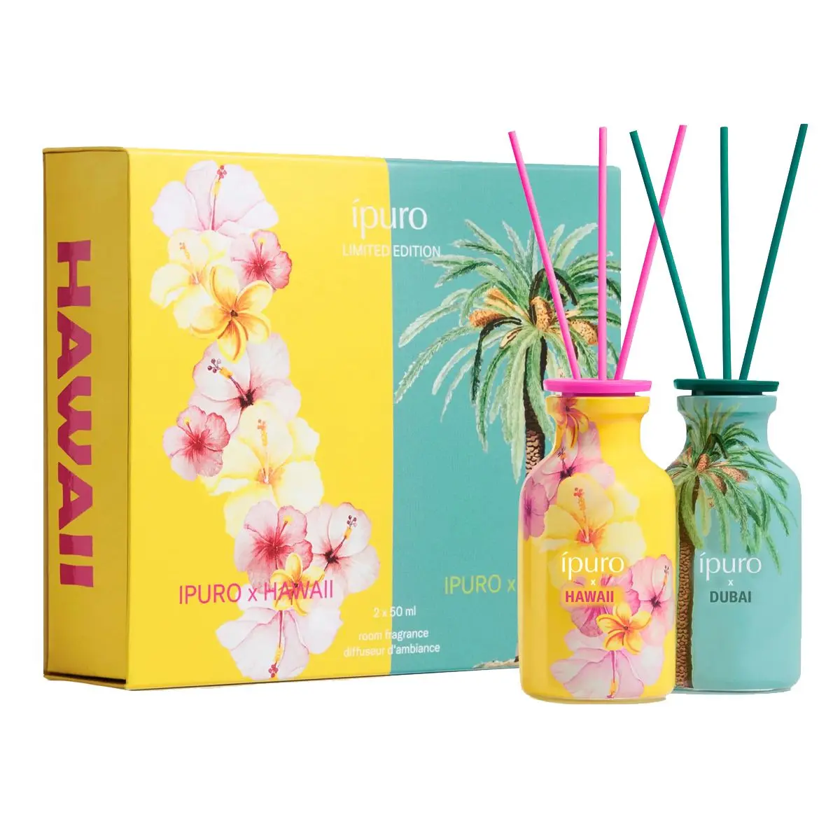 Ipuro Geurdiffuserset Hawaii Dubai 2X50ml 1