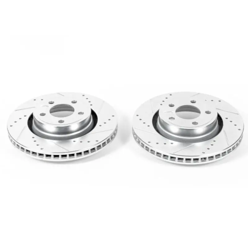 Power Stop 15-19 Ford Mustang Front Evolution Drilled & Slotted Rotors - Pair 1