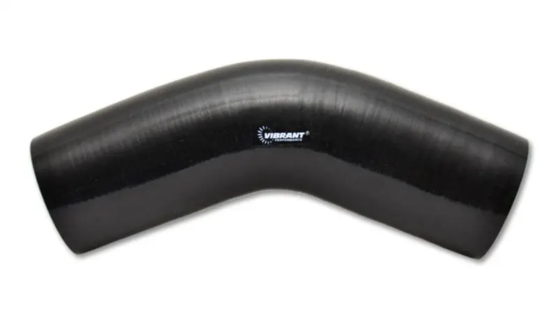 Vibrant 4 Ply Reinforced Silicone Elbow Connector - 1.5In I.D. - 45 Deg. Elbow (Black) 1