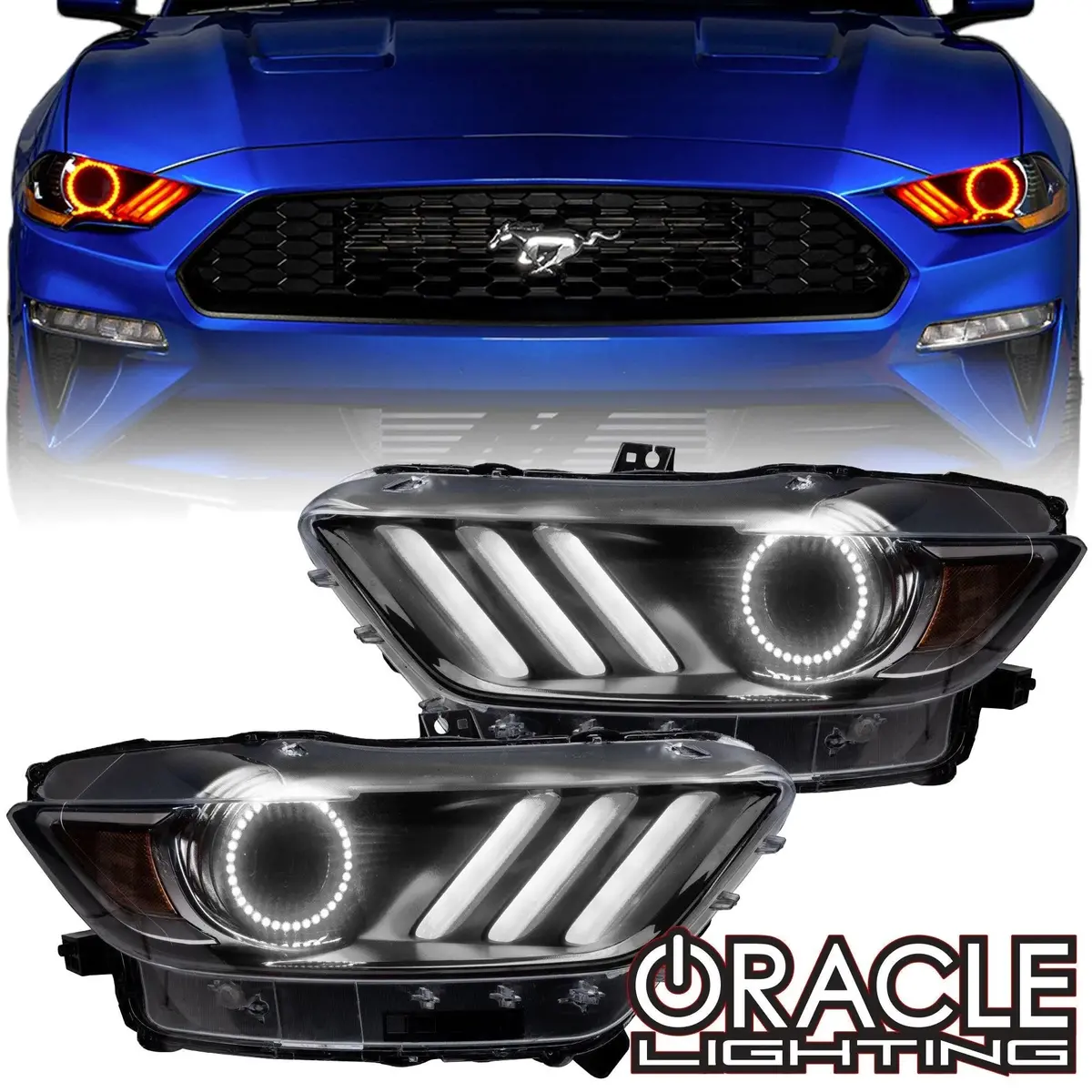 Oracle Lighting 2015-2017 Ford Mustang V6/Gt/Shelby Colorshift Drl Upgrade W/Halo Kit 1