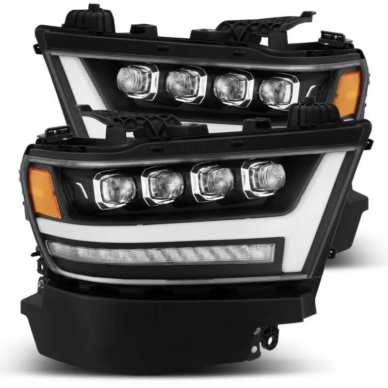Alpharex 19-20 Ram 1500Hd Nova Led Proj Headlight Plank Style Matte Blk W/Activ Light/Seq Signal/Drl 1