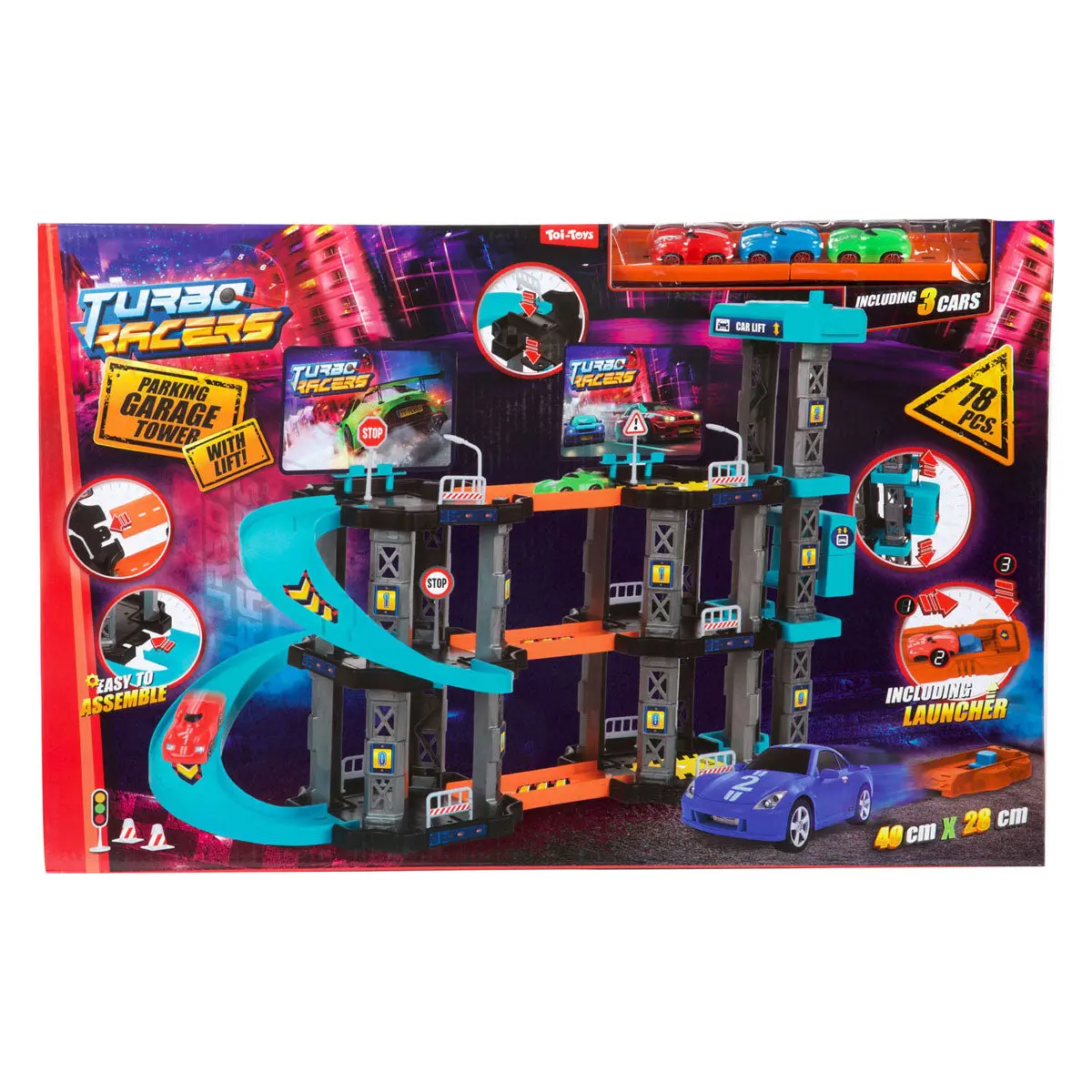 Toi-Toys Turbo Racers Parkeergarage Met Lift 2