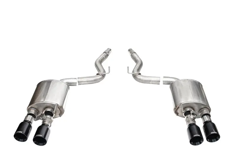 Corsa 24+ Ford Mustang Dark Horse 5.0L 3In Dual Rear Axle-Back W/Twin 4.5In Black Pvd Straight Tip 1